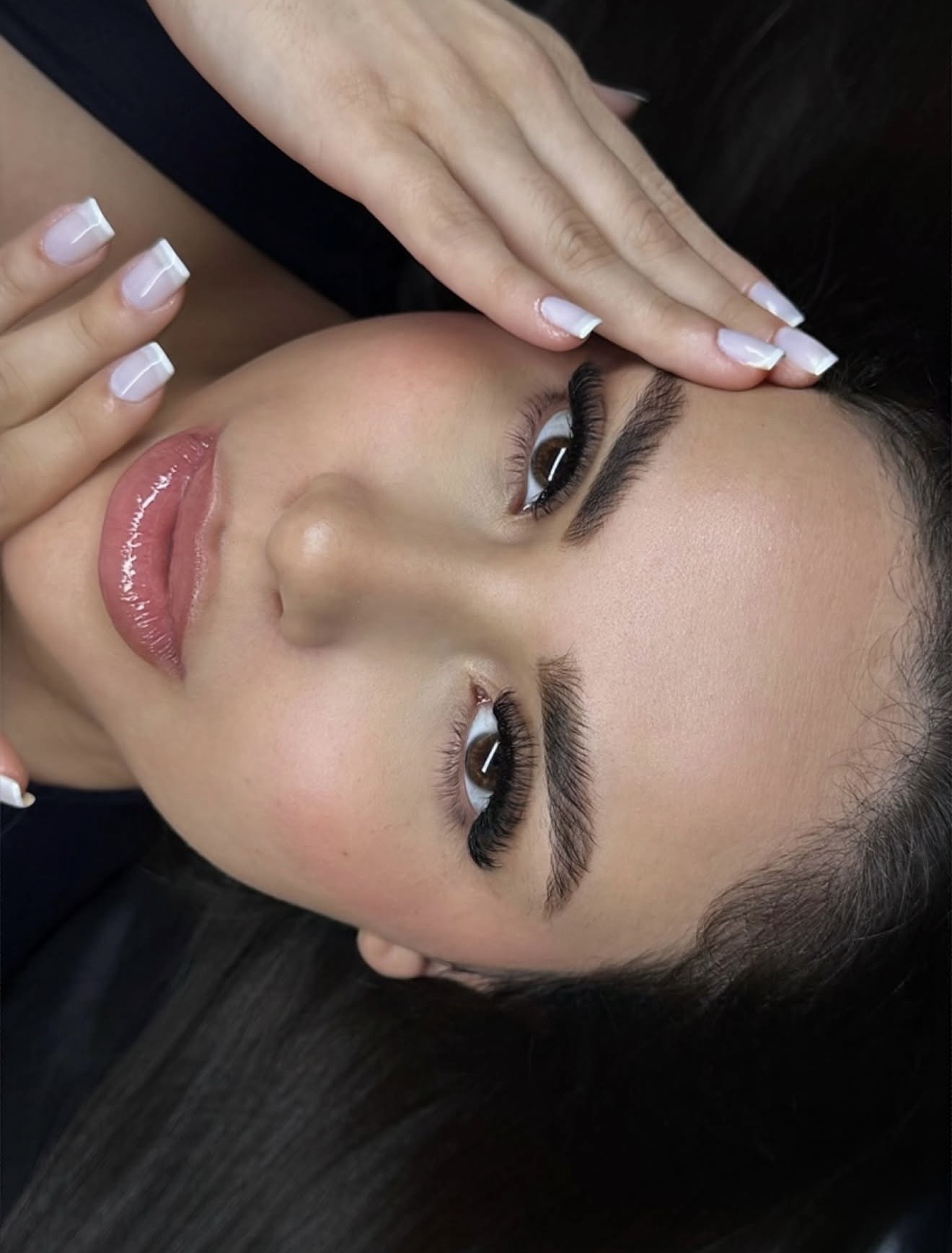 Client portrait with dramatic lash extensions